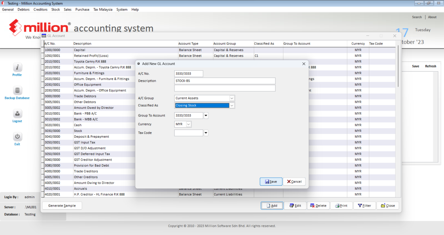 General Account - Million Software