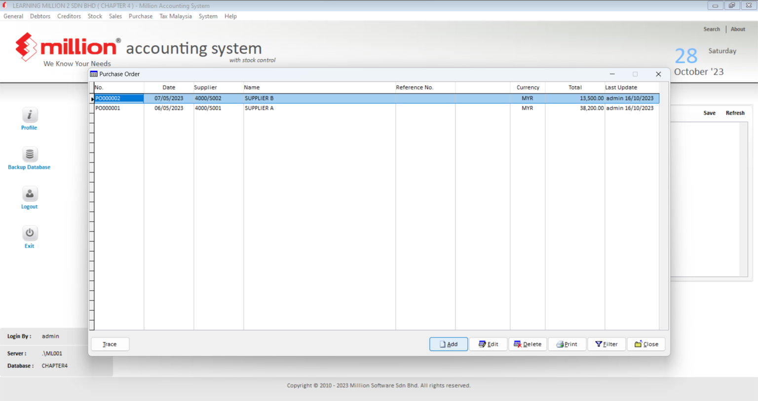 Purchase Order - Million Software