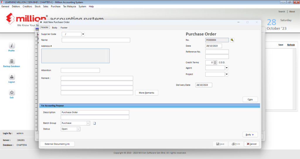 Add Purchase Order Pic 3