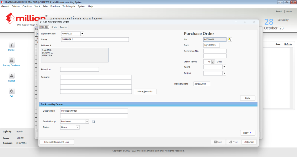 Add Purchase Order Pic 5