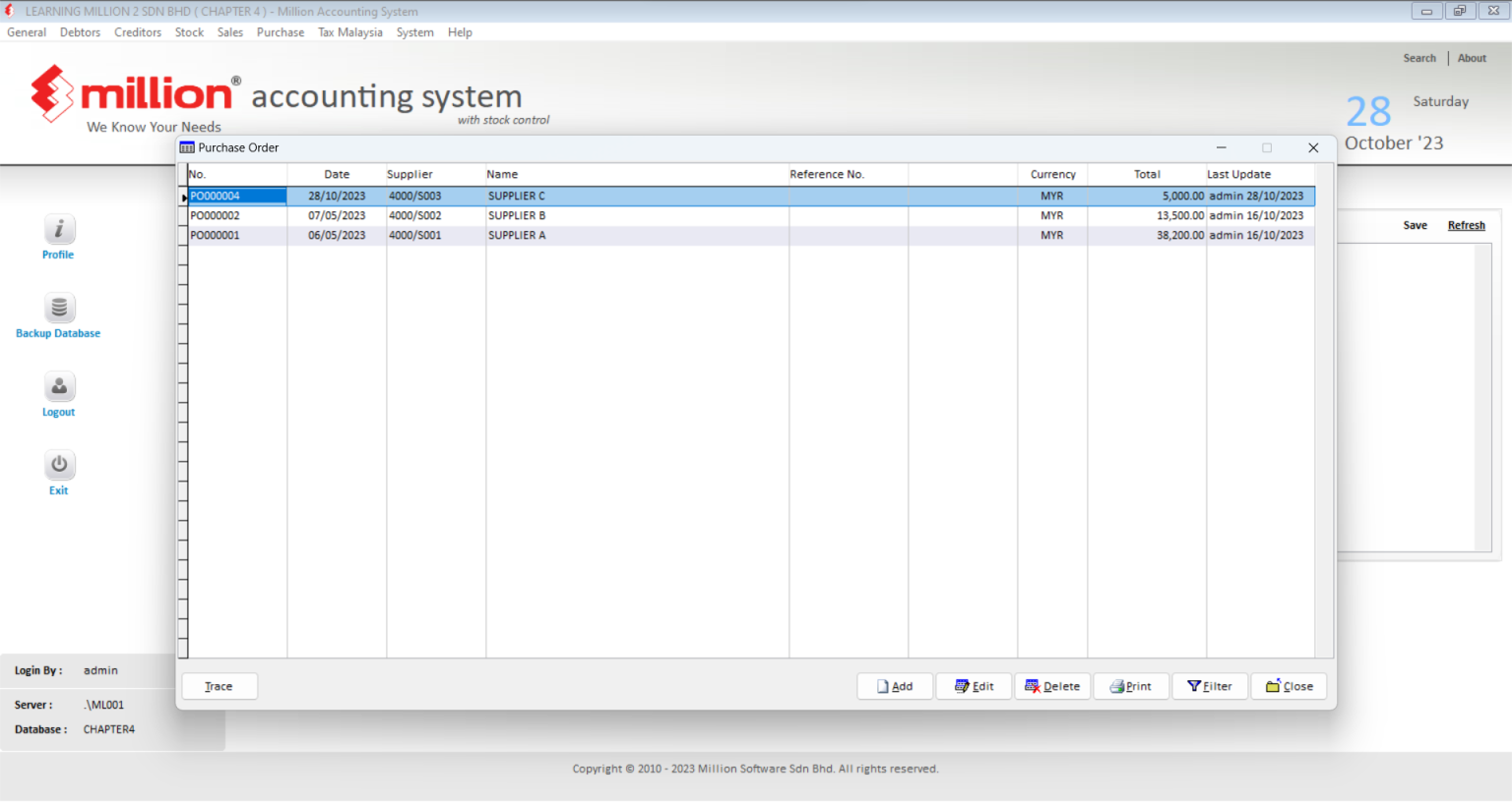 Purchase Order - Million Software