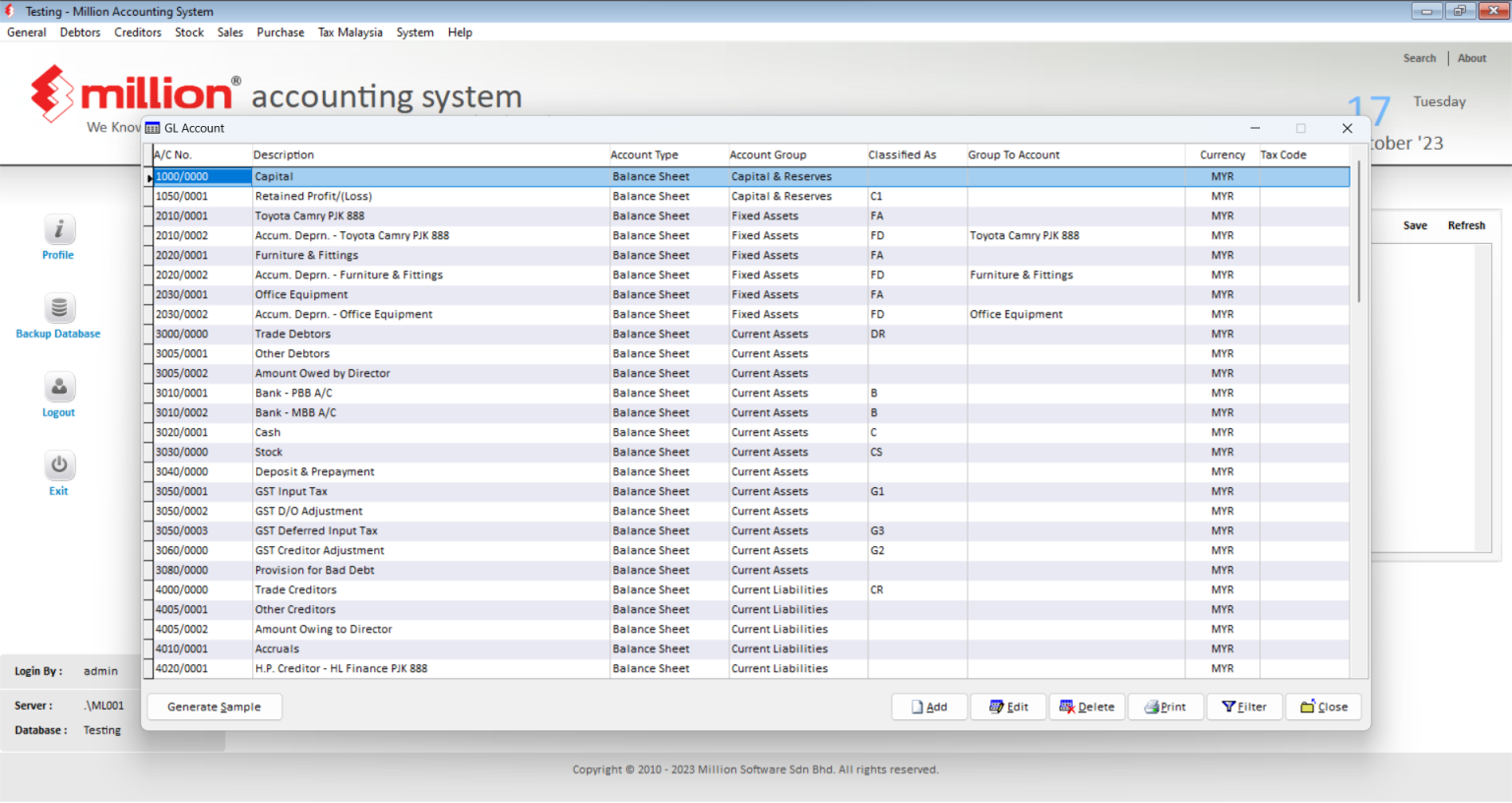 General Account - Million Software