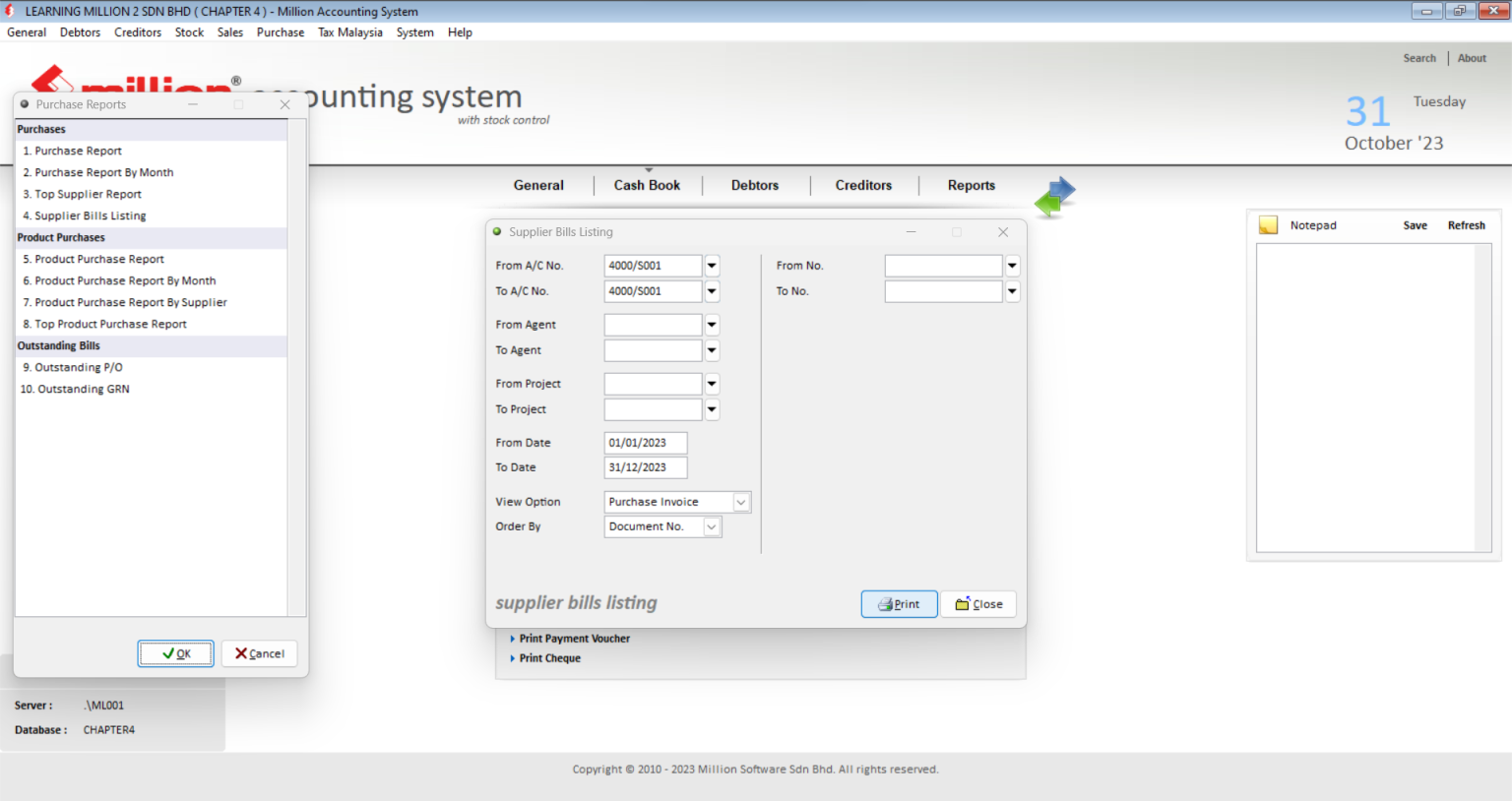 Purchase Reports - Million Software