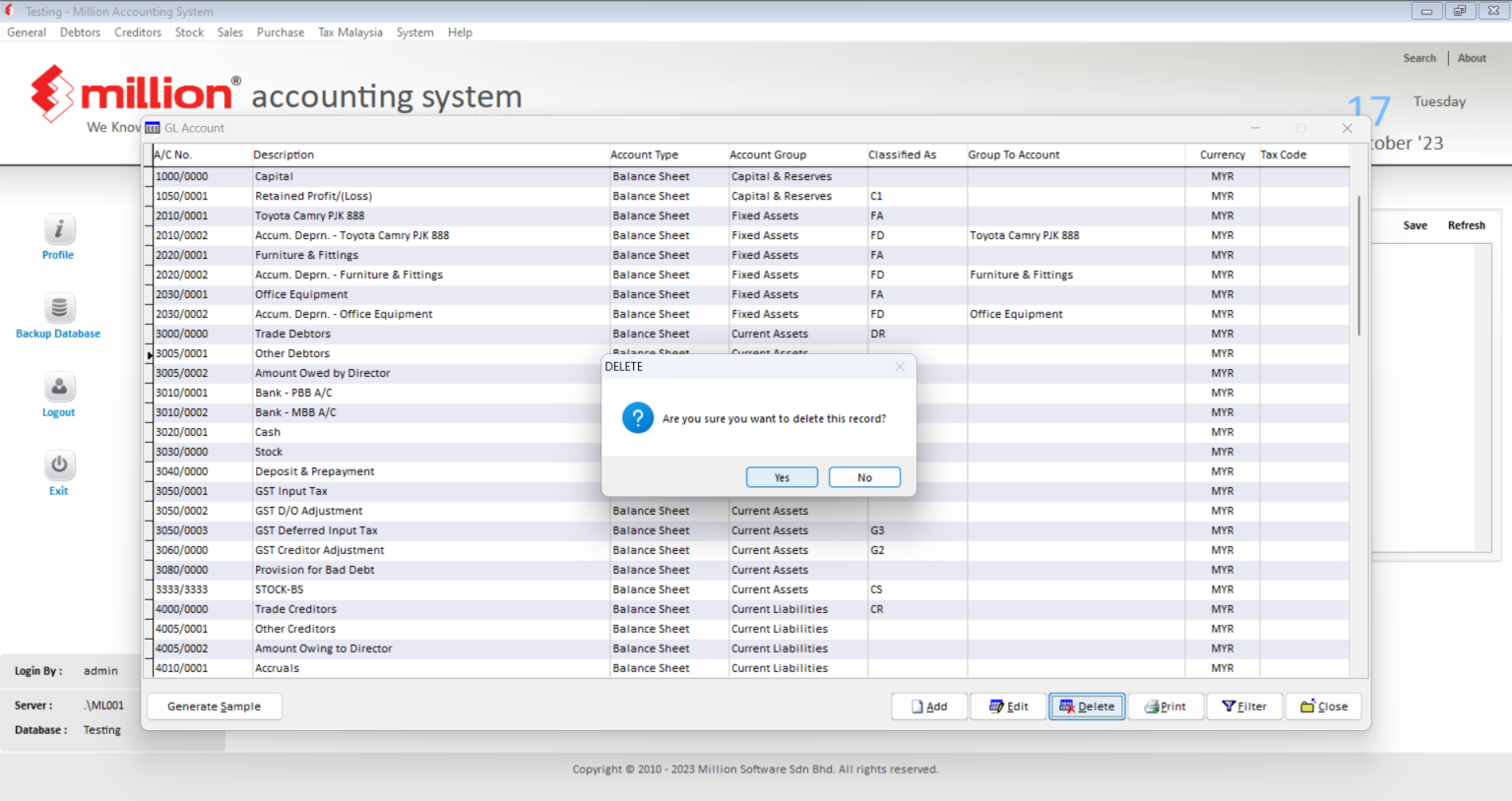General Account - Million Software