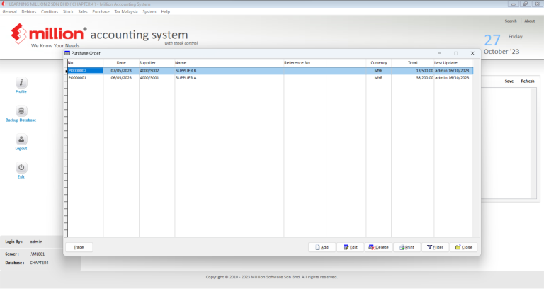 Purchase Order - Million Software
