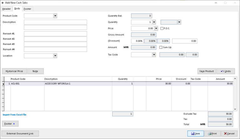 Cash Sales | Million Software