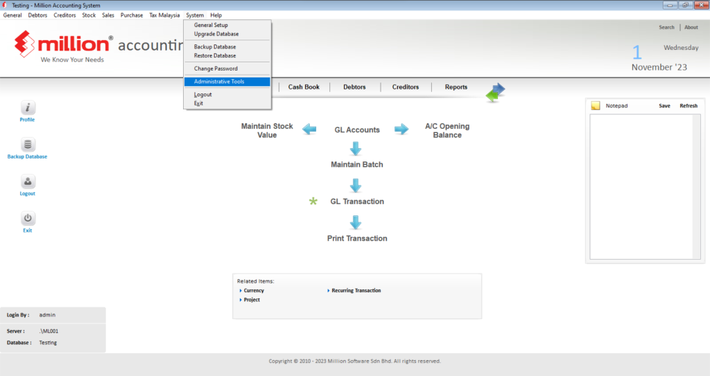 View Administrative Tools Pic 1